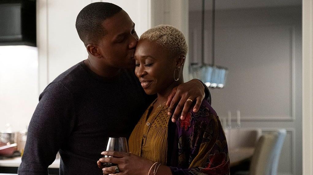 Leslie Odom Jr. and Cynthia Erivo star in Needle in a Timestack. (Image: Lionsgate)