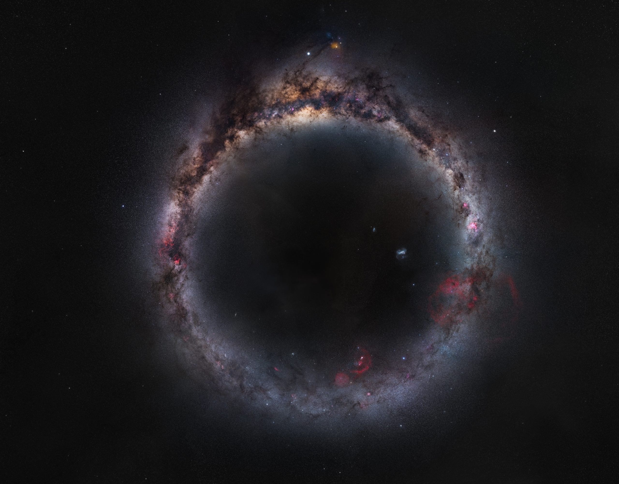 A rather unconventional, ring-shaped rendition of the Milky Way won the Galaxies category. (Image: Zhong Wu)