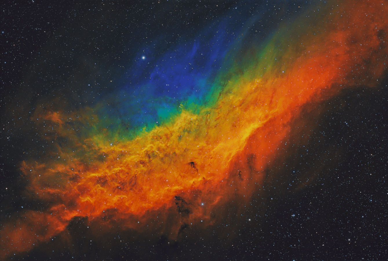 The California Nebula is a space rainbow. (Image: Terry Hancock)