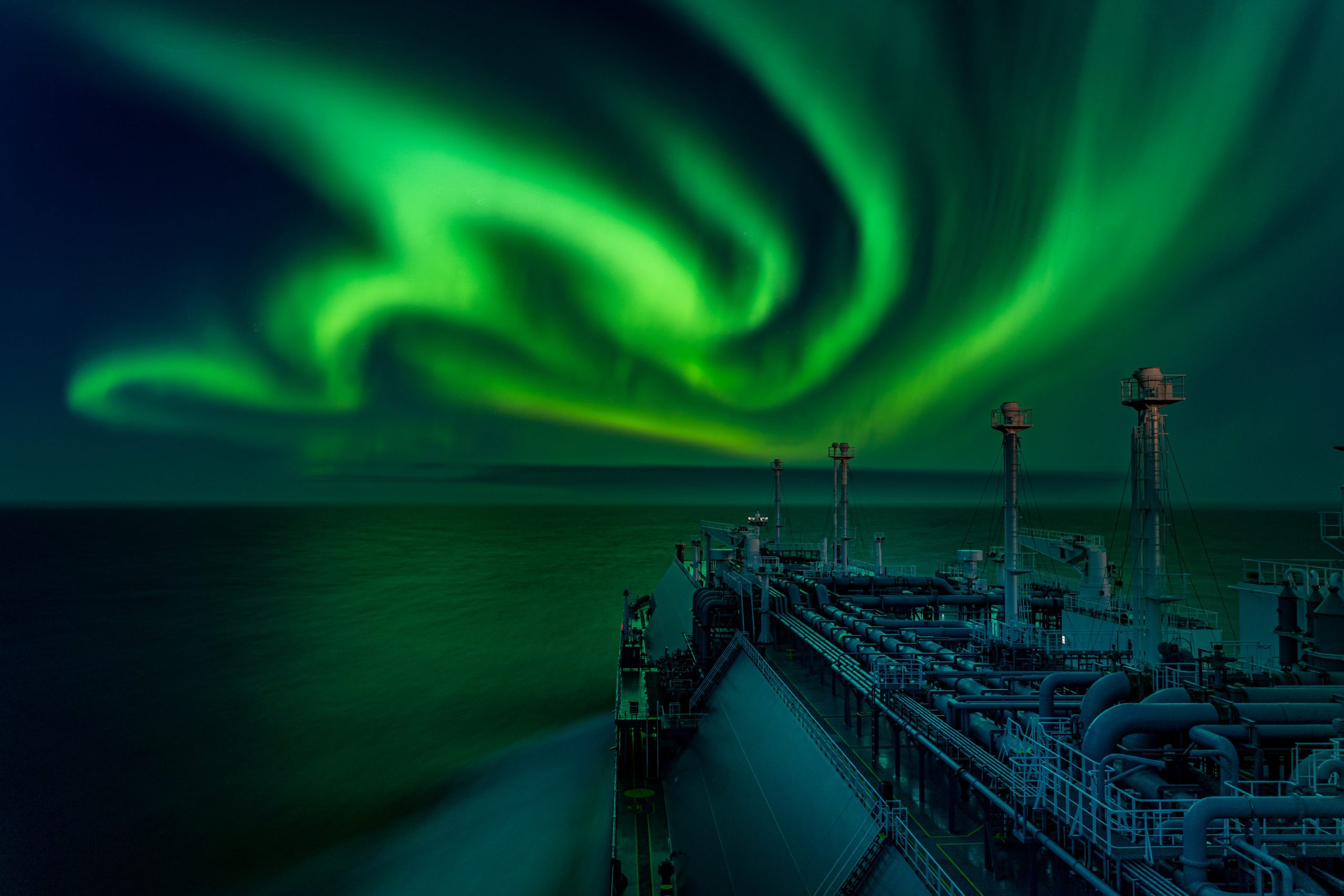 The aurora as seen on a ship off the coast of Russia. (Photo: Dmitrii Rybalka)