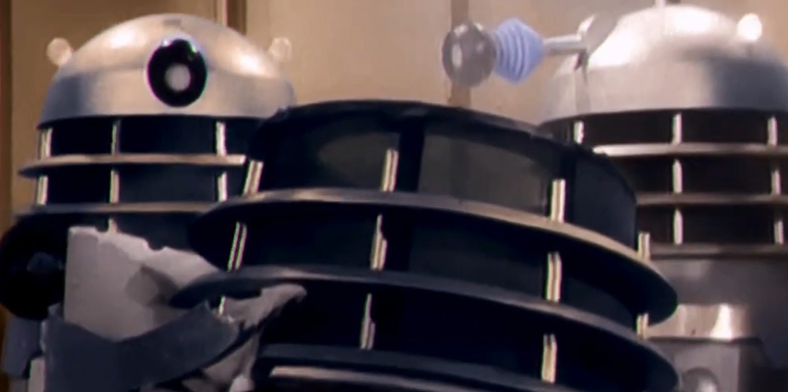 Classic Daleks, as god (or Davros) intended us to see them. (Screenshot: BBC/Rich Tipple)