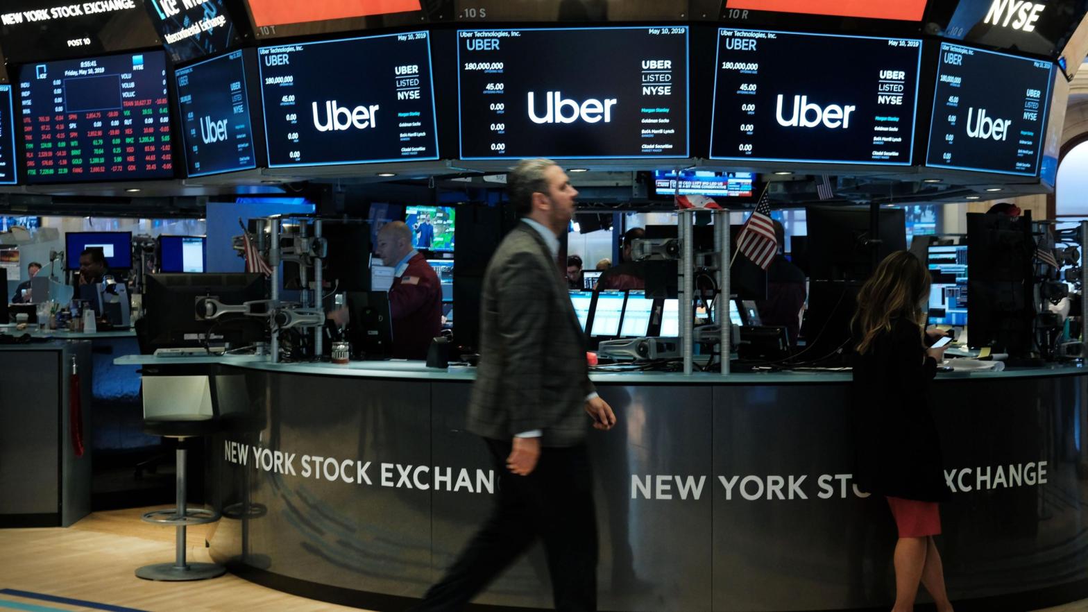 Traders working on the floor at the New York Stock Exchange ahead of Uber's initial public offering in New York City on May 10, 2019. (Photo: Spencer Platt, Getty Images)