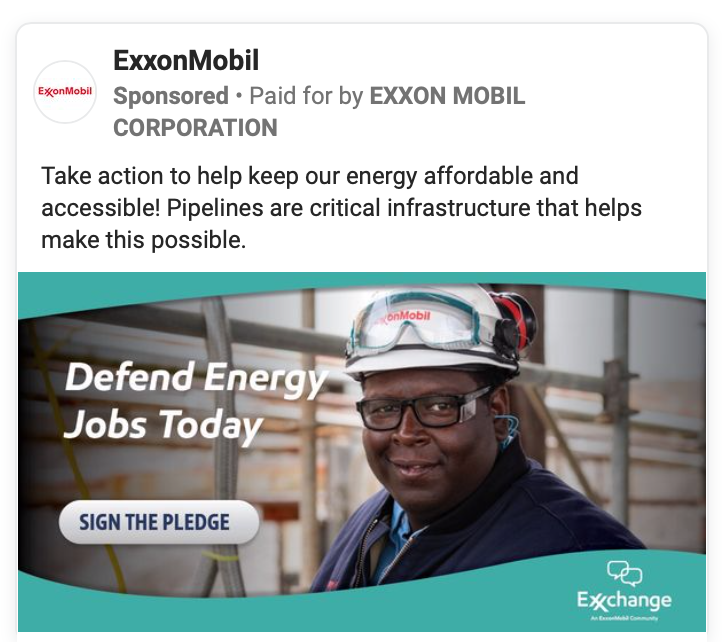 Screenshot: Exxon via Facebook ad library, Other
