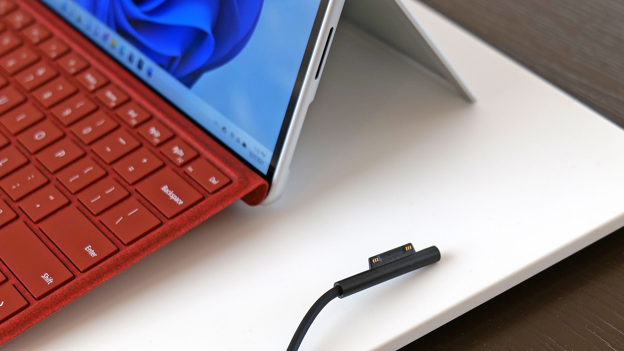 While some people (including me) might prefer a third USB-C port, Microsoft isn't giving up on the Surface line's magnetic power connector.  (Photo: Sam Rutherford)