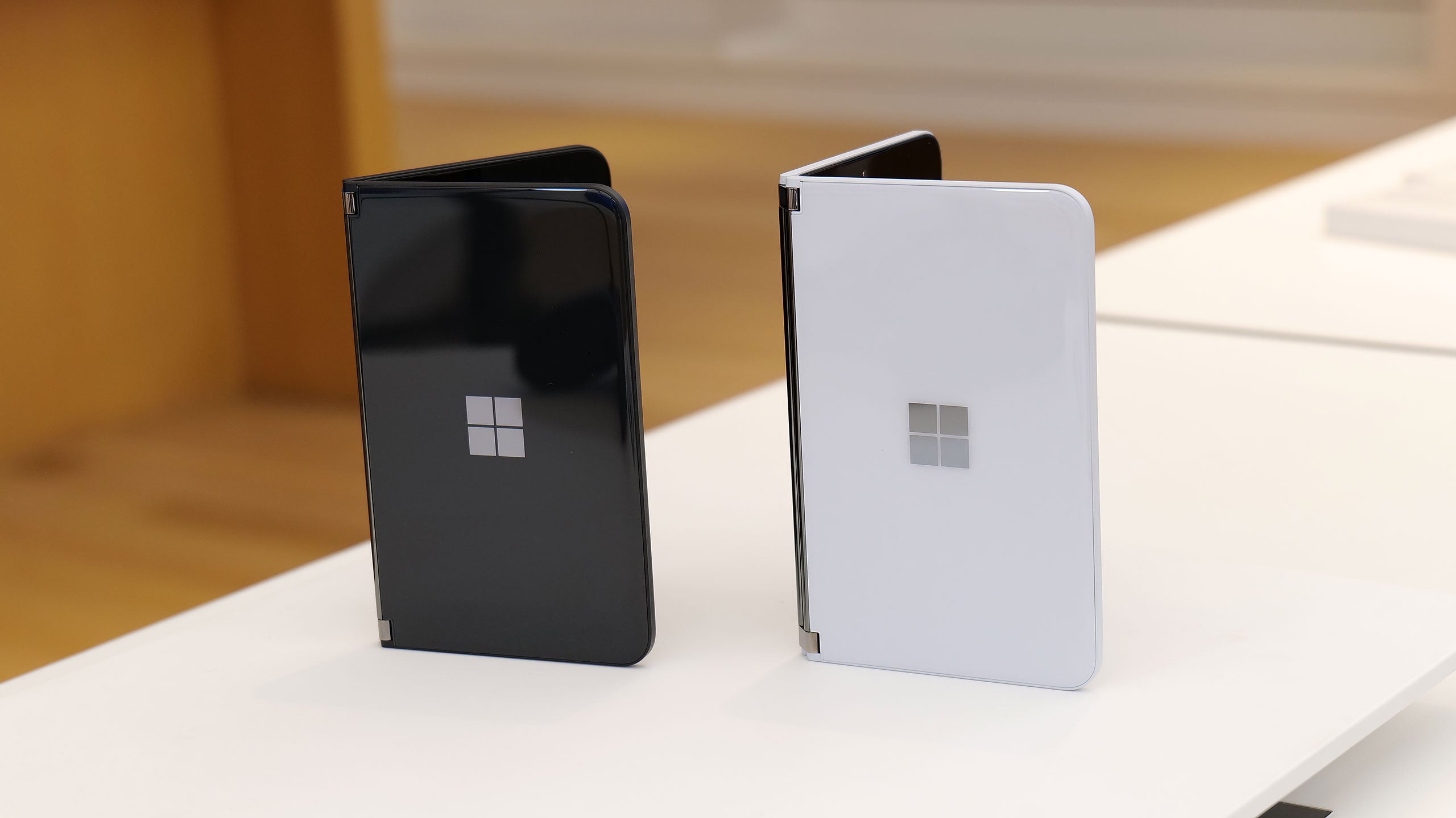 For 2021, the Surface Duo is now available in two colours: Glacier and Obsidian.  (Photo: Sam Rutherford)