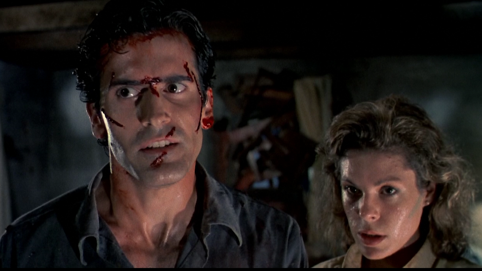Bruce Campbell and Ellen Sandweiss in The Evil Dead. (Image: New Line)