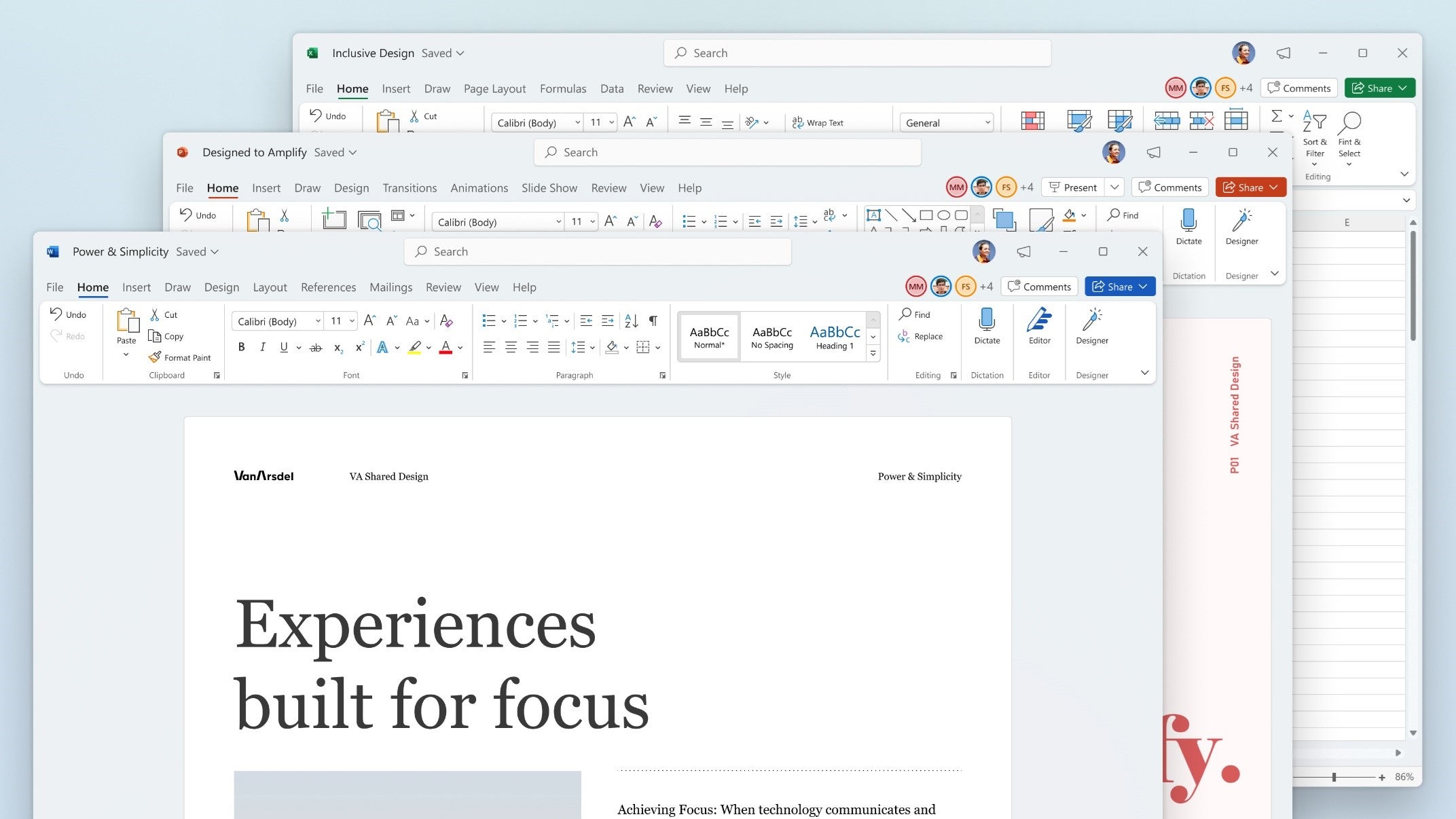 A quick look at the new interface coming to Office 2021.  (Image: Microsoft)