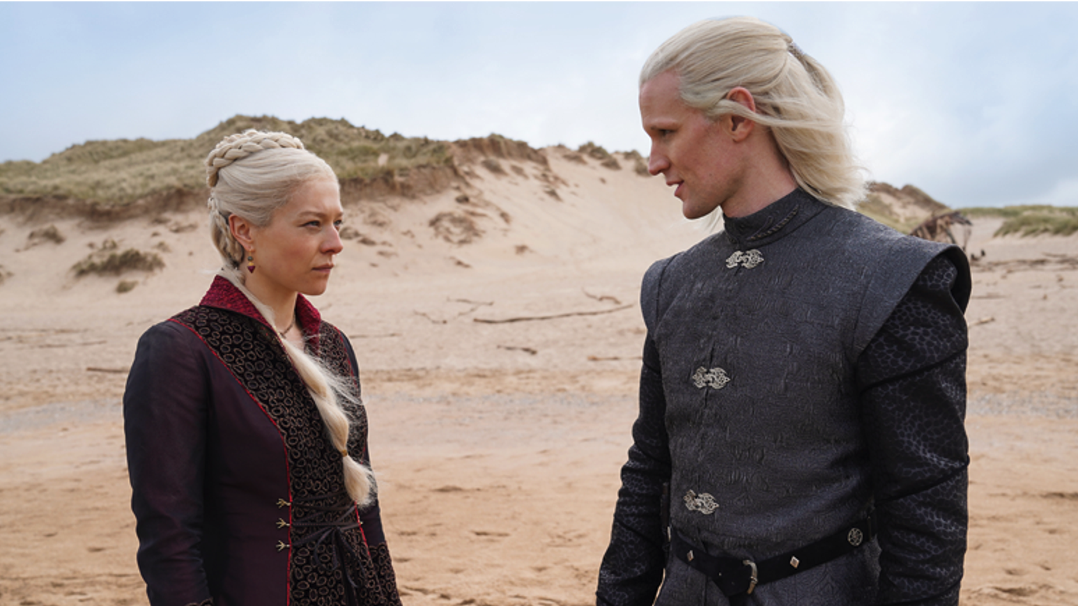 Emma D'Arcy as Princess Rhaenyra Targaryen and Matt Smith as Prince Daemon Targaryen. (Image: HBO)