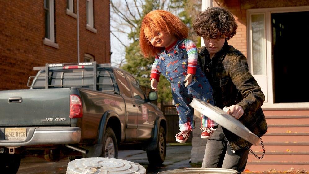 You know Chucky's not gonna go down like that. (Photo: Steve Wilkie/Syfy)