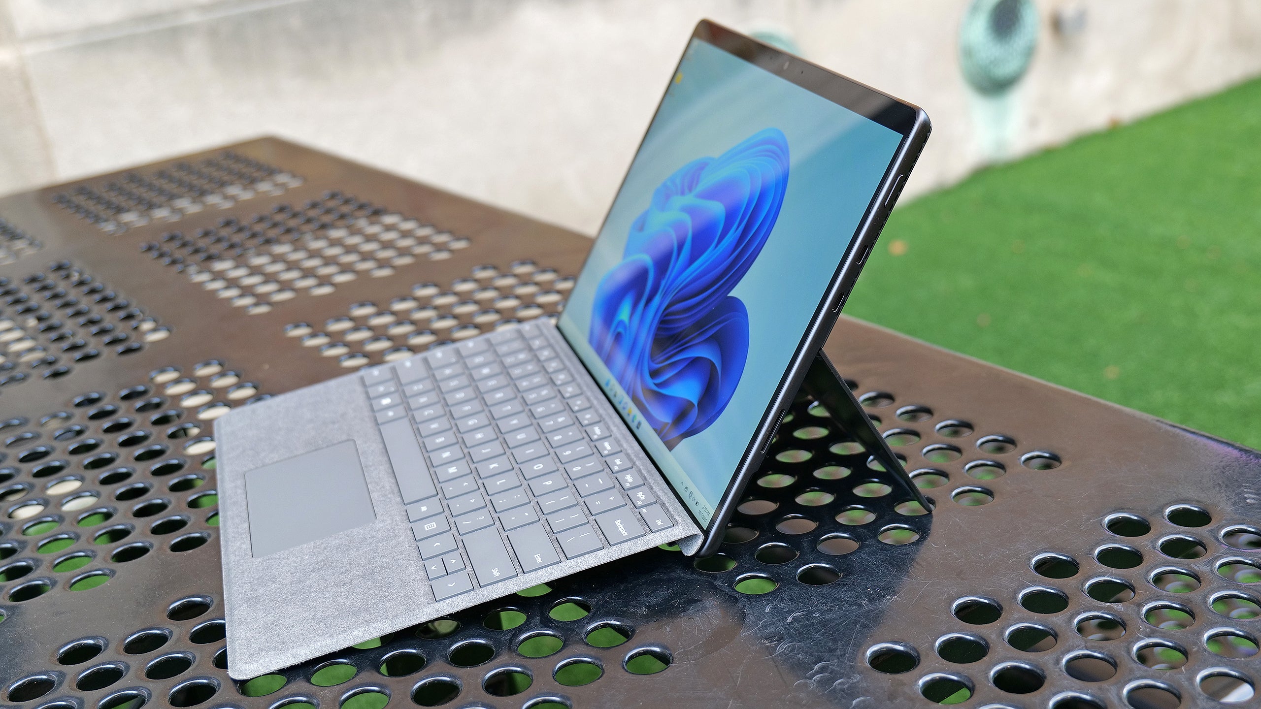 And on the right, you have the two Thunderbolt 3 ports and Microsoft's magnetic Surface Connect port.  (Photo: Sam Rutherford)