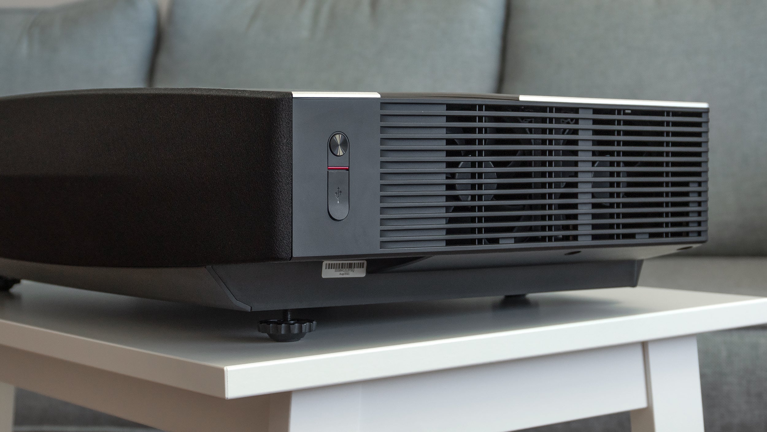 The Aura uses some serious cooling fans, but they're surprisingly quiet, and really only ever heard when the projector is powering down and quickly cooling itself. (Photo: Andrew Liszewski - Gizmodo)