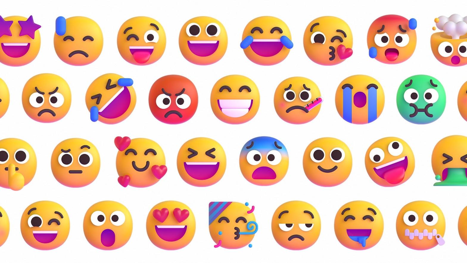 These were the emoji promised us, but they're missing from the Windows 11 Insiders Build.  (Image: Microsoft)