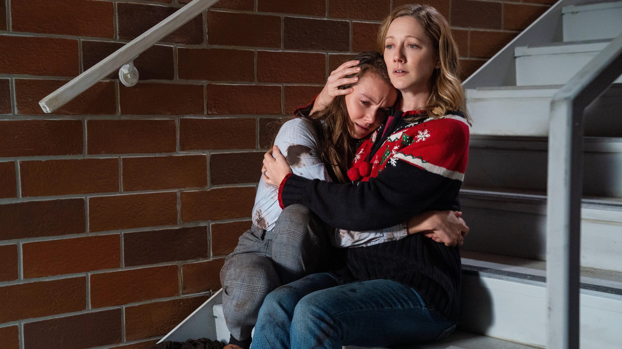 Allyson and her mum (Judy Greer) making the face I made during the last 20 minutes of Halloween Kills. (Image: Universal Pictures)