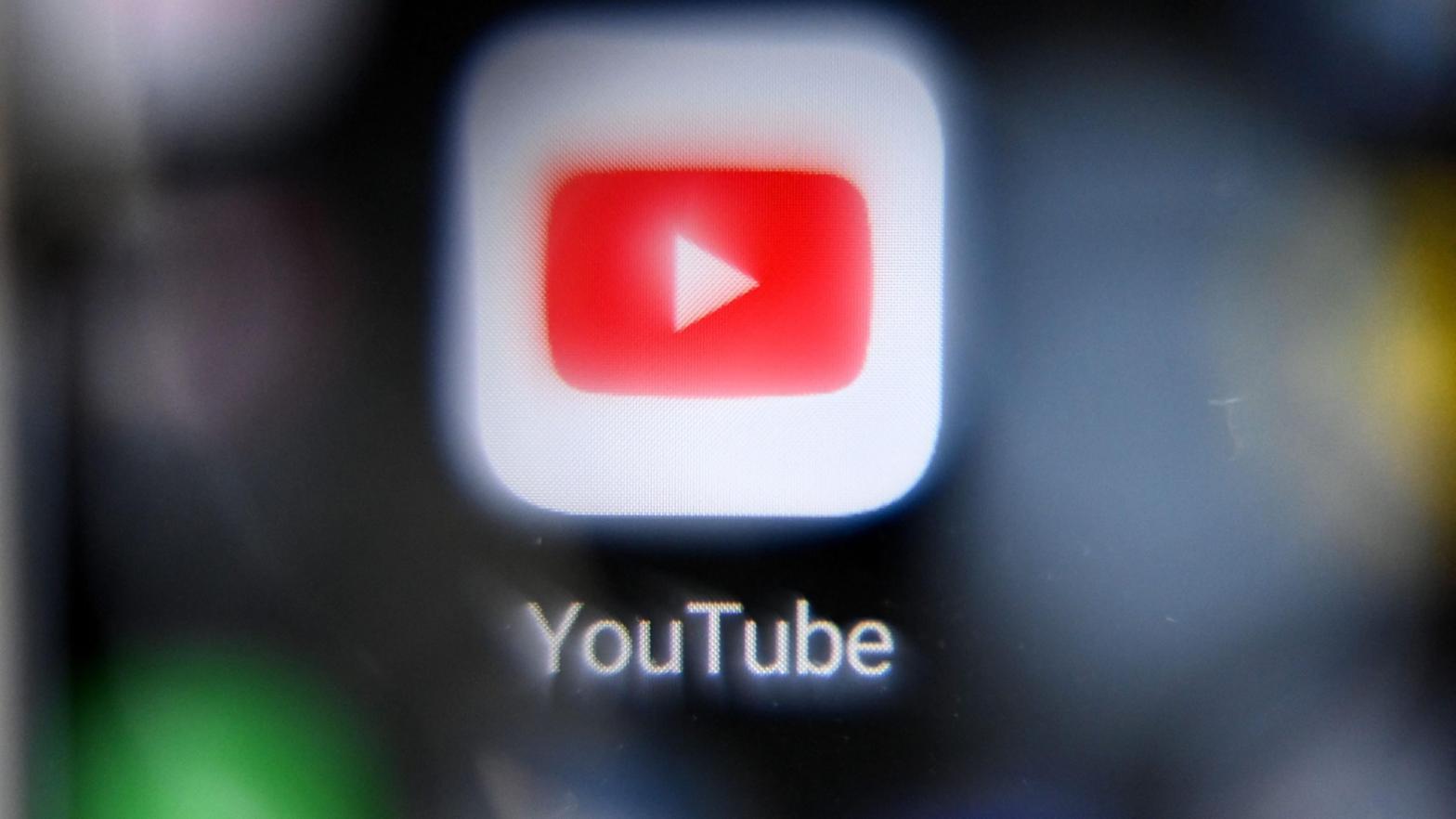 The YouTube logo seen on a smartphone screen on Oct. 12, 2021 in Moscow, used her as stock photo. (Photo: Kirill Kudryavtsev / AFP, AP)