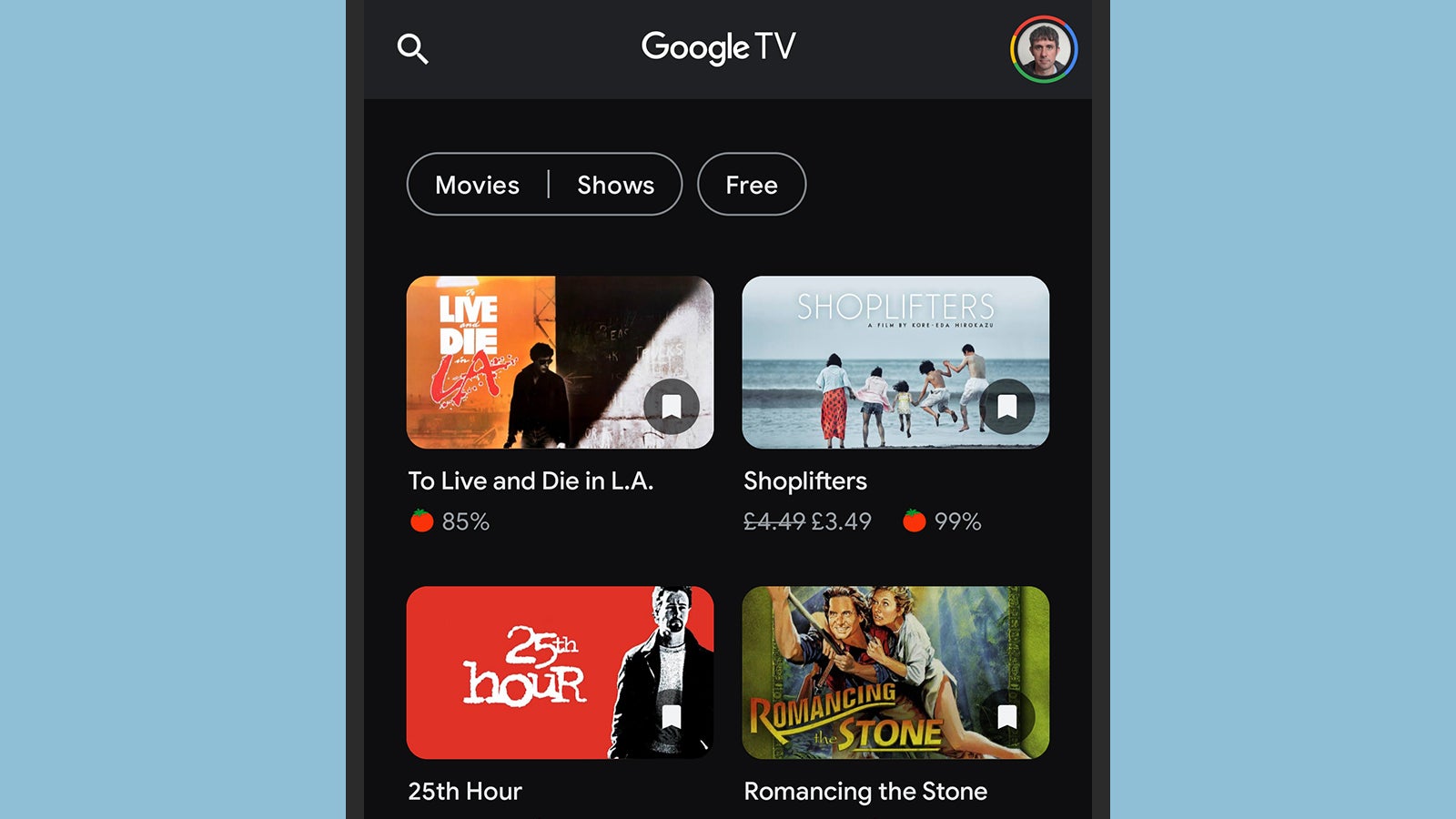 You can sync your watchlist across multiple devices. (Screenshot: Google TV)