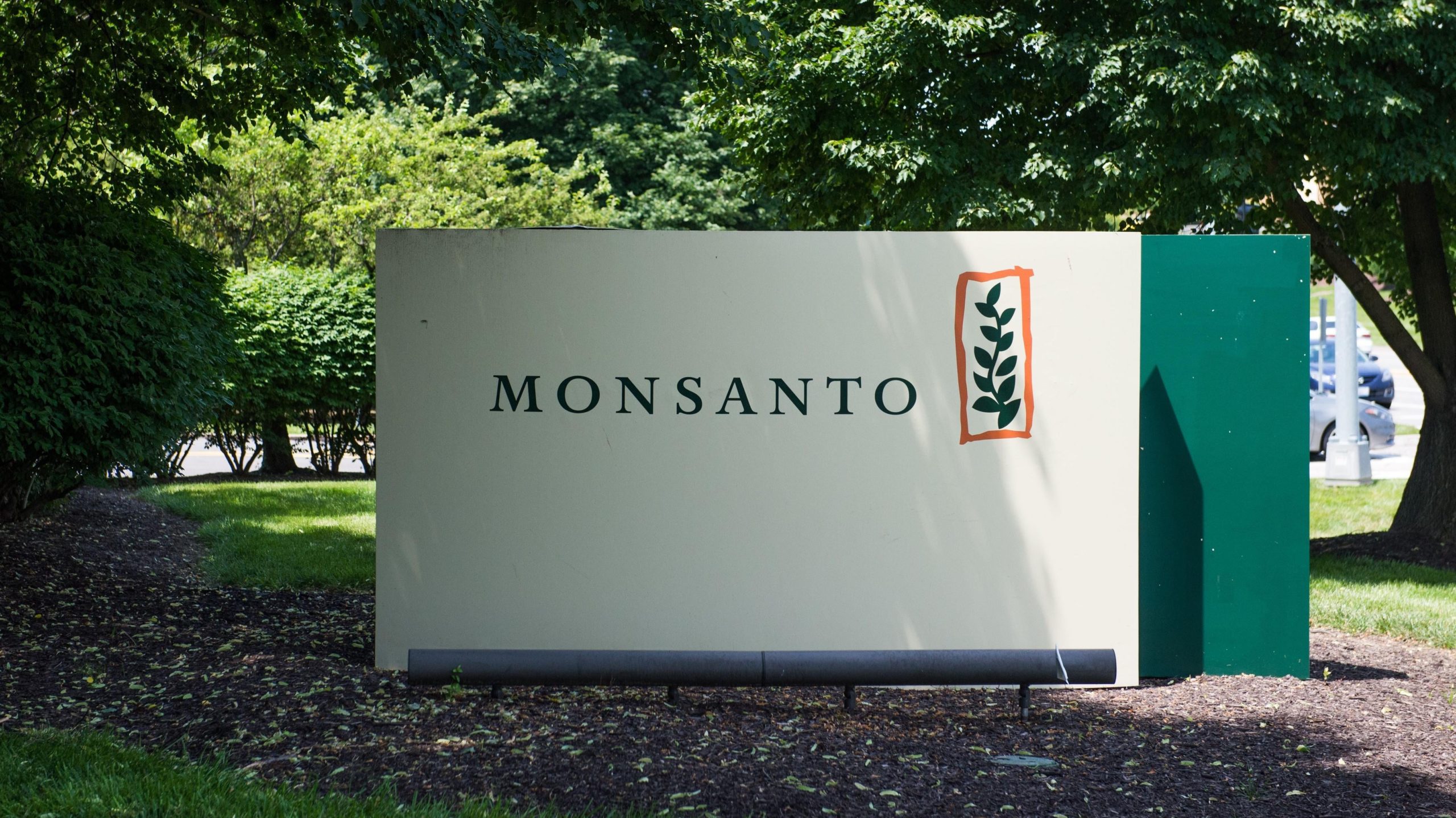 A sign is viewed on the campus of Monsanto Headquarters on May 23, 2016, in St. Louis, Missouri. (Photo: Michael B. Thomas/AFP, Getty Images)