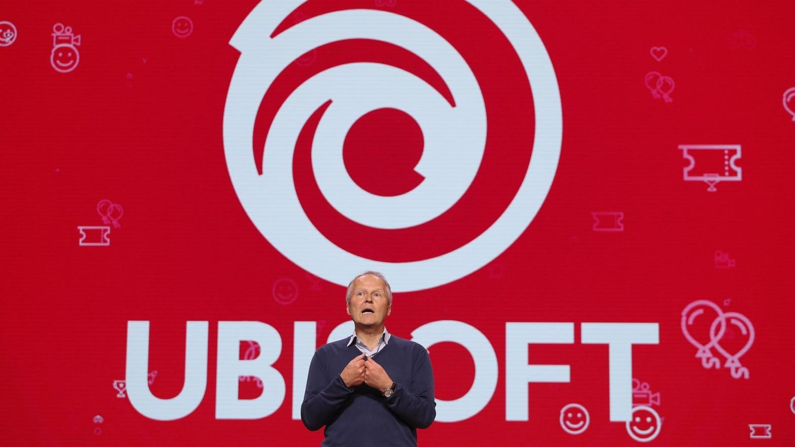 CEO and co-founder Yves Guillemot stands on stage at the Ubisoft E3 2019 Conference.  (Photo: Christian Petersen, Getty Images)