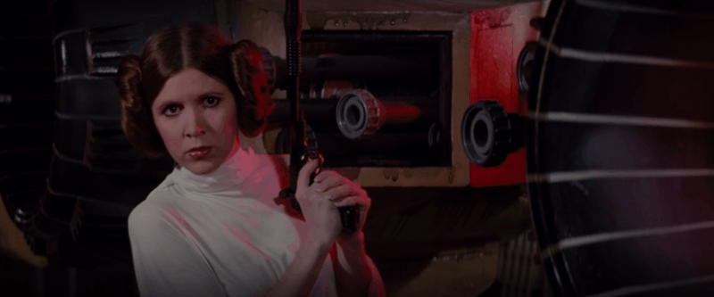 Leia gets ready to take her shot against the Empire. (Gif: Lucasfilm)