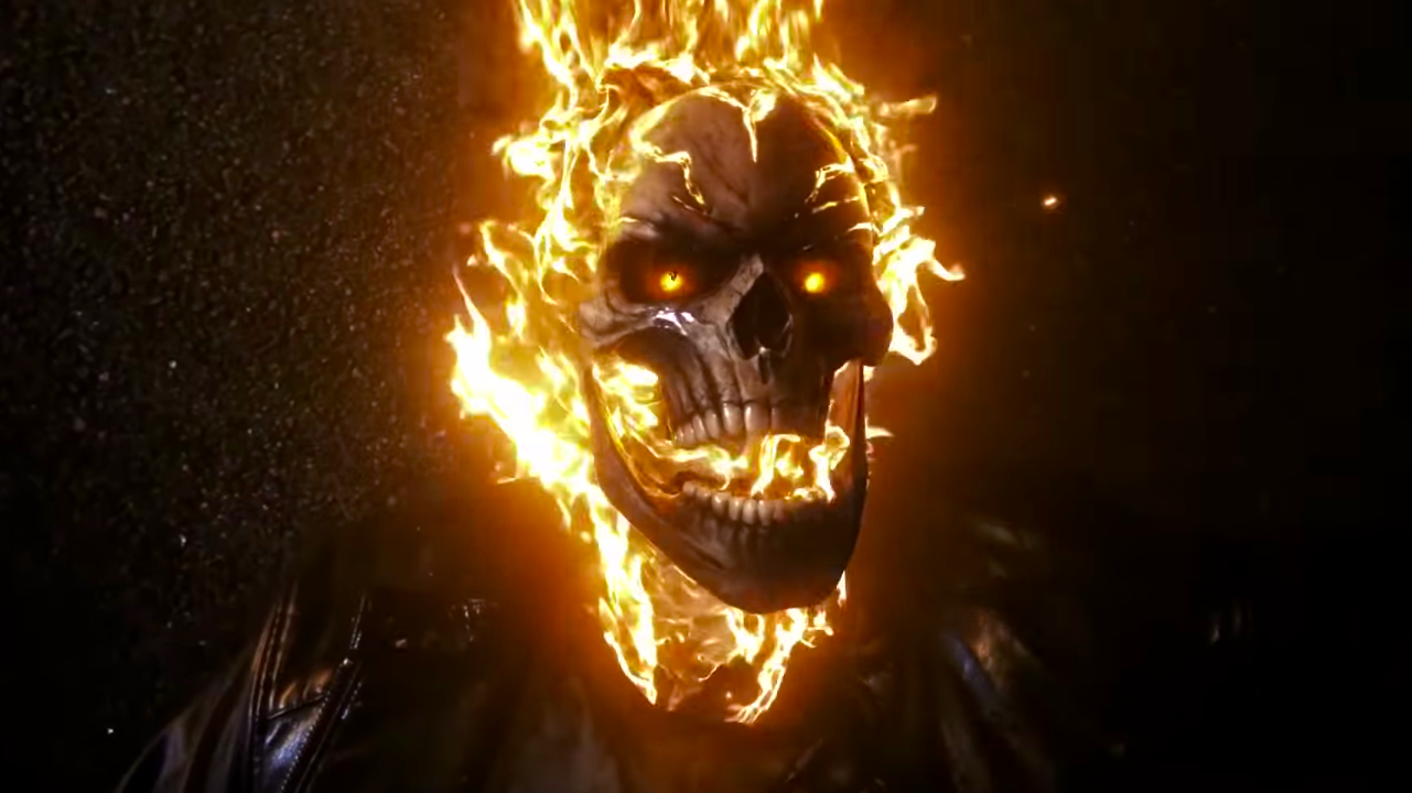 Robbie Reyes receiving the Spirit of Vengeance from Johnny Blaze in Agents of SHIELD. (Screenshot: ABC)