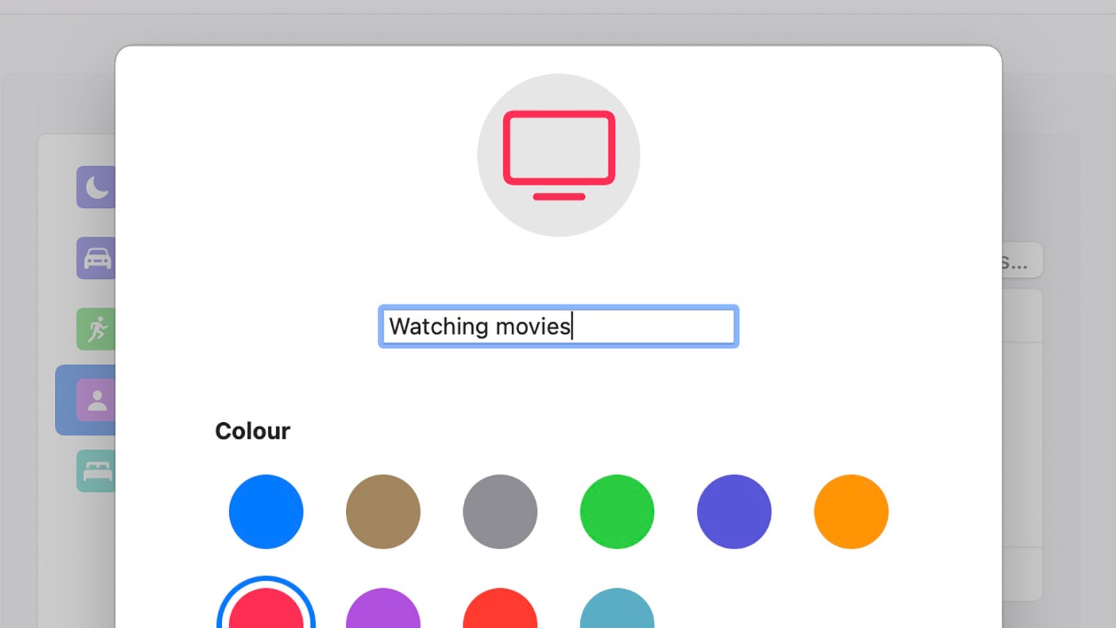 Setting a new Focus mode in macOS Monterey. (Screenshot: macOS)