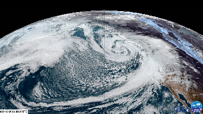 Satellite Imagery Shows the Staggering Bomb Cyclone Hitting the West Coast