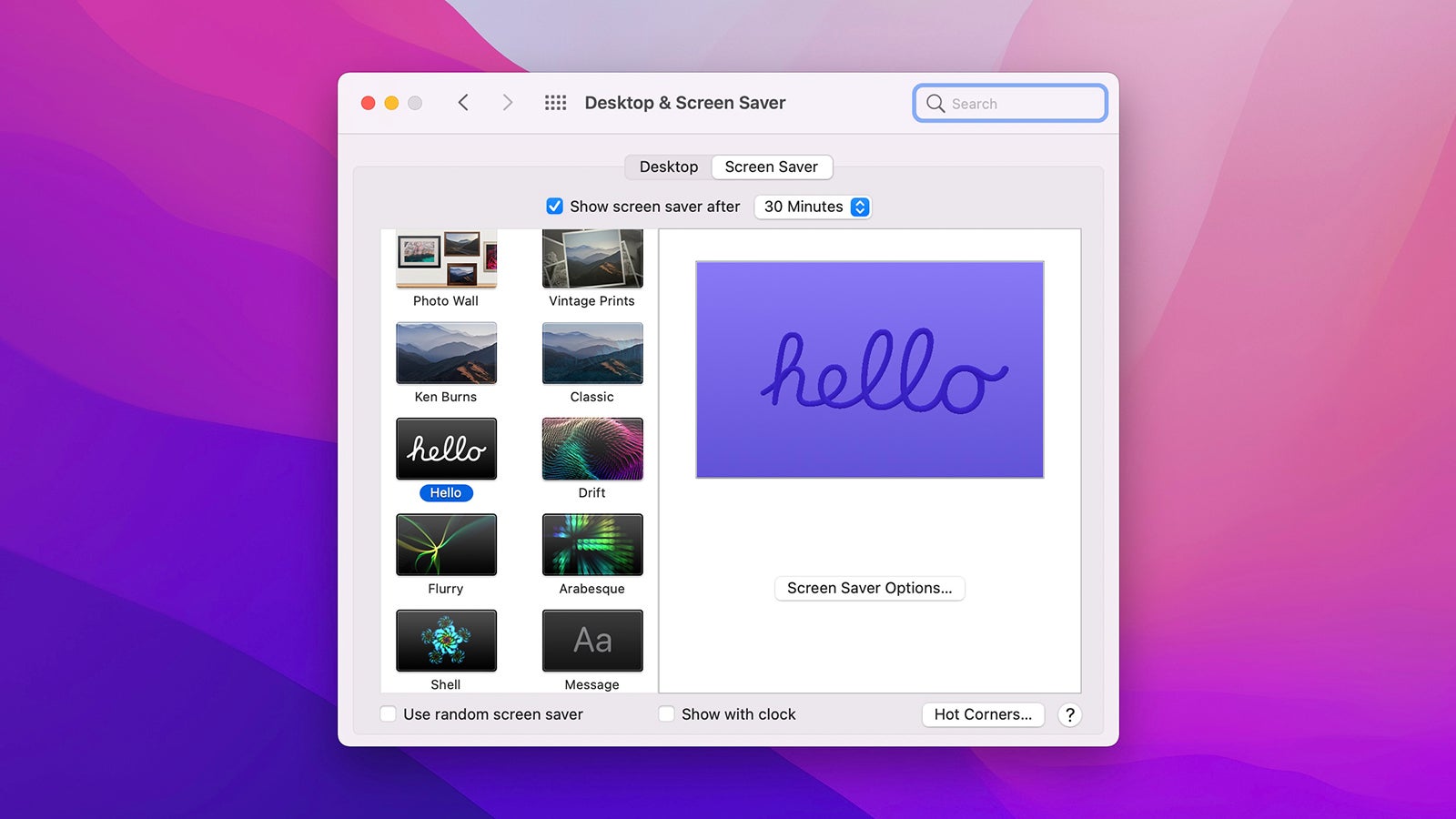 macOS Monterey has a new screensaver. (Screenshot: macOS)