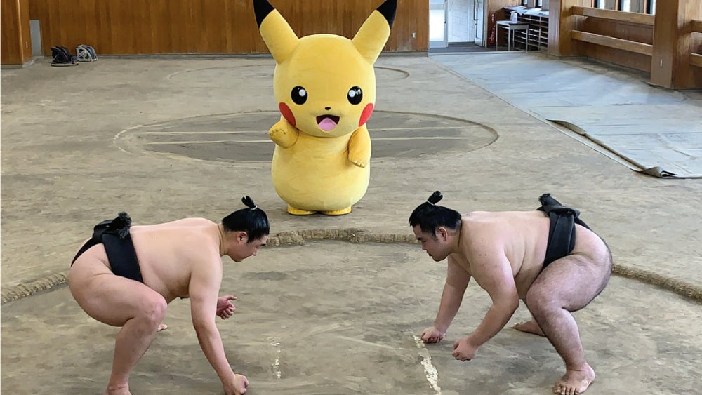 Wild sumo wrestlers appear!  (Photo: 株式会社ポケモン/公益財団法人日本相撲協会)