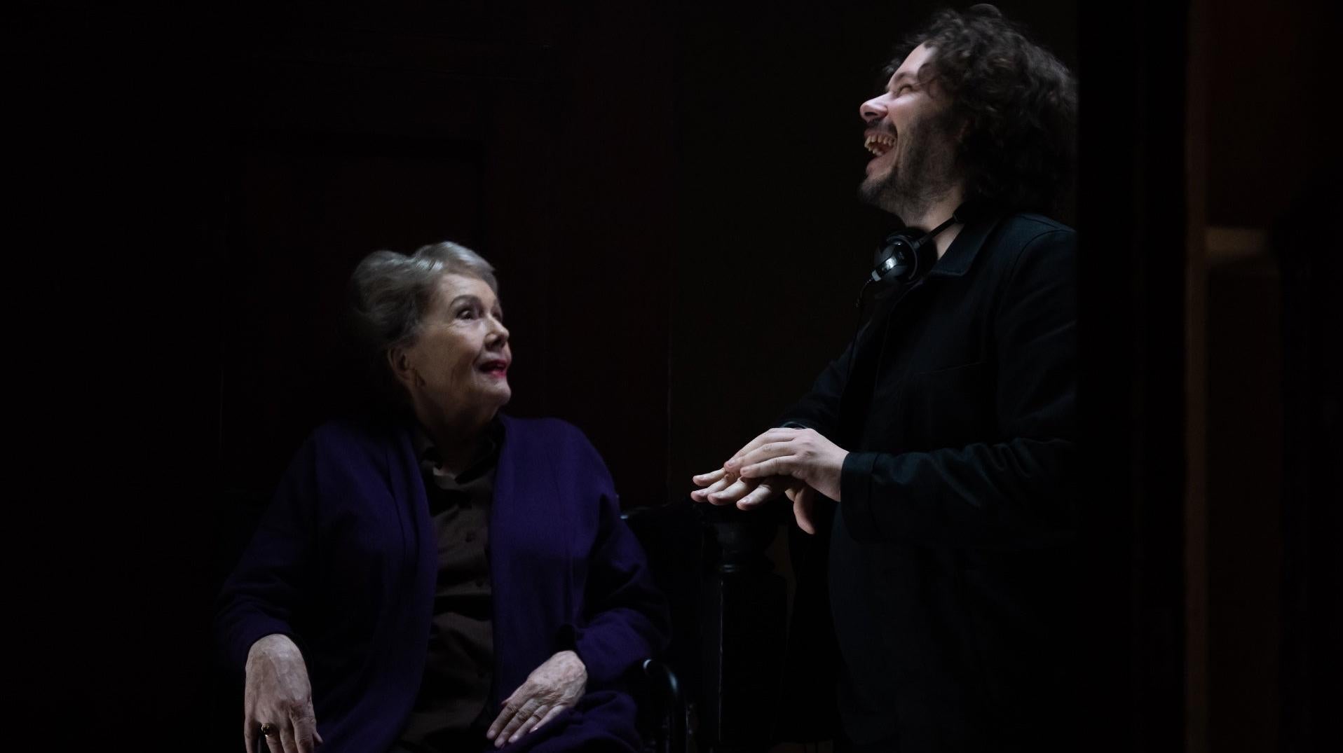 Edgar Wright with legendary, late Avenger, Diana Rigg. (Image: Focus Features)