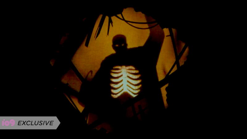 One of Candyman's shadow puppet scenes depicts the Candyman's origins. (Screenshot: Universal)