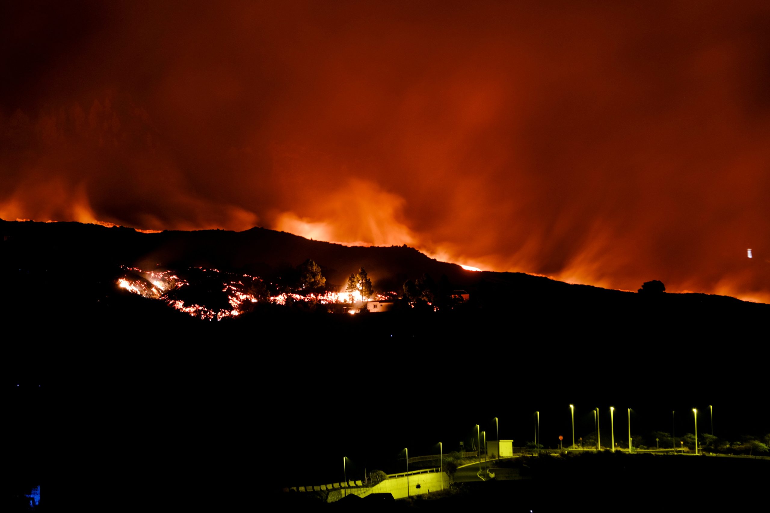 Lava flows from a volcano on the Canary Island of La Palma, Spain on Saturday Oct. 2, 2021.  (Photo: Daniel Roca, AP)