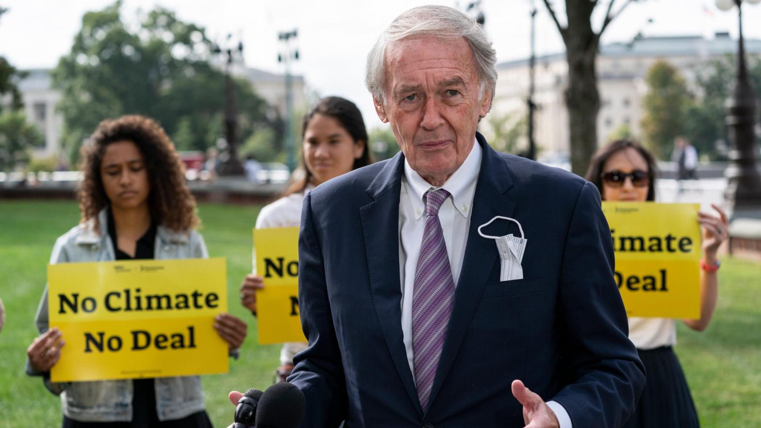 Markey speaks about climate change during a news conference on Capitol Hill, Thursday, Oct. 7, 2021. (Photo: Alex Brandon, AP)