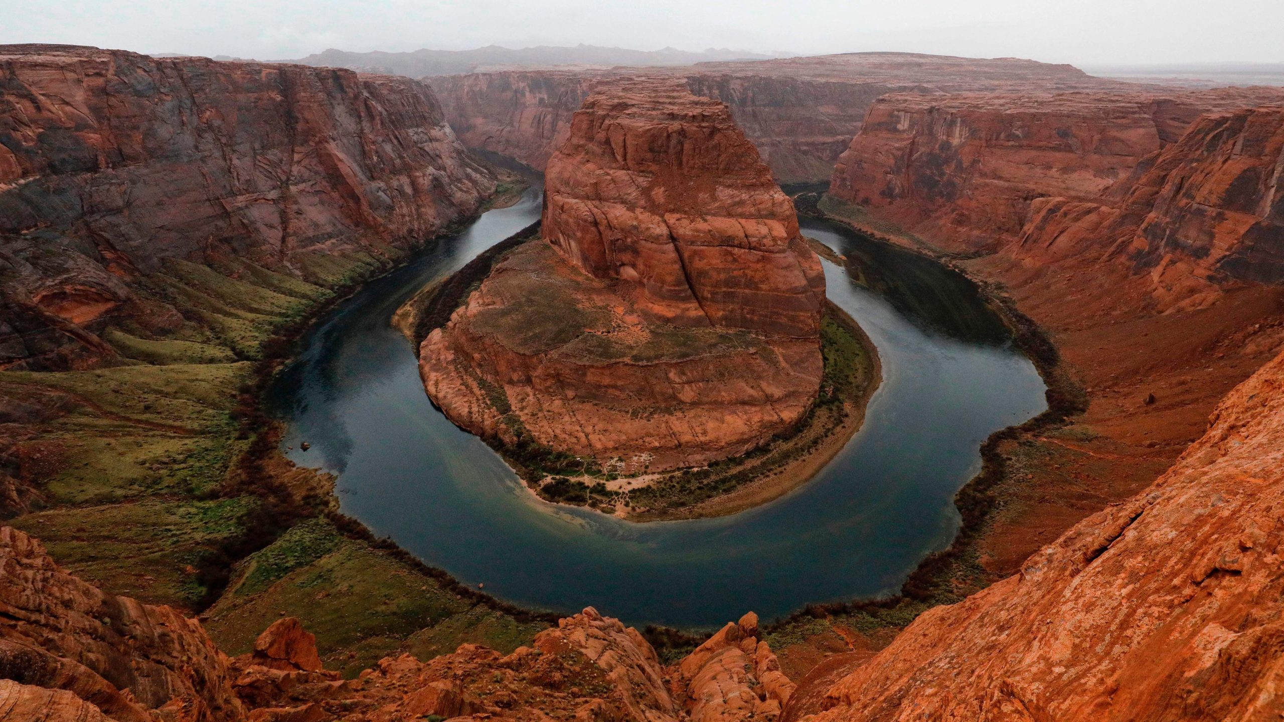 The Colorado River wraps around Horseshoe Bend in the in Glen Canyon National Recreation Area in Page, Arizona. (Photo: Rhona Wise/AFP, Getty Images)