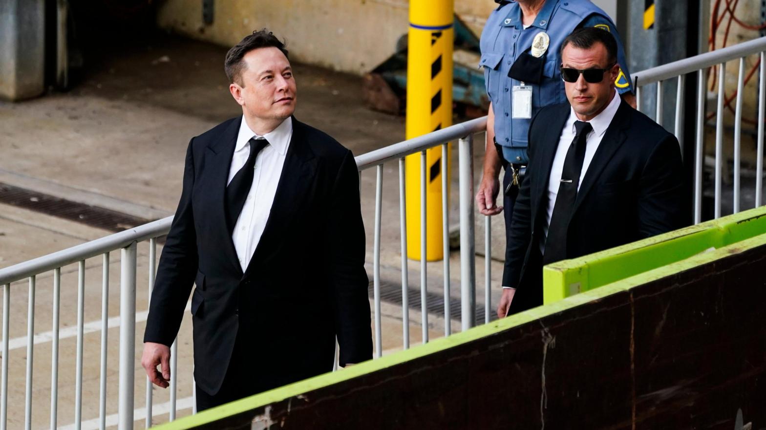 File photo of Elon Musk walking from the the justice centre in Wilmington, Del., on July 12, 2021. (Photo: Matt Rourke, AP)