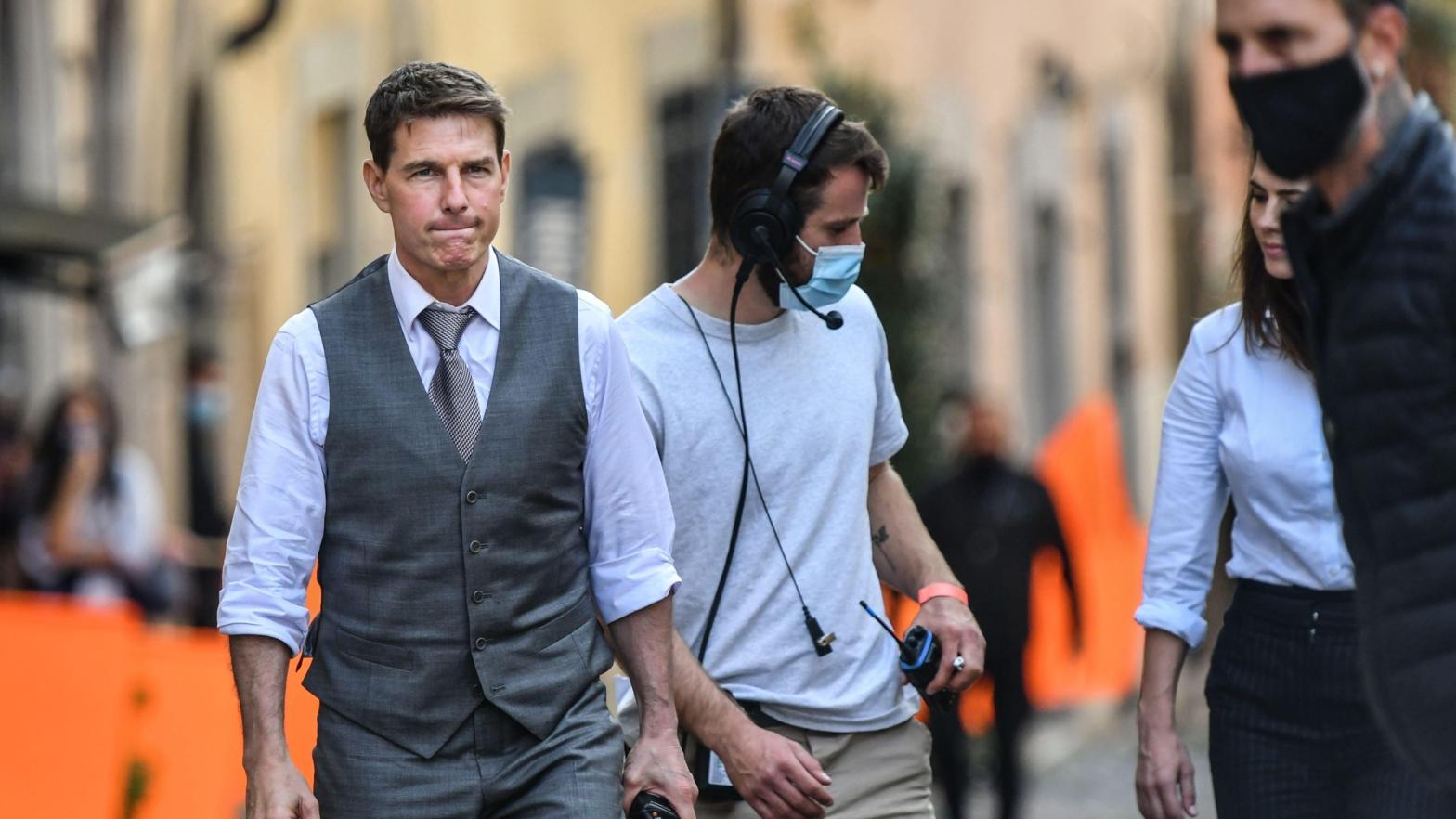 Tom Cruise during the filming of the seventh Mission: Impossible movie. (Photo: Alberto Pizzoli/Getty, Getty Images)