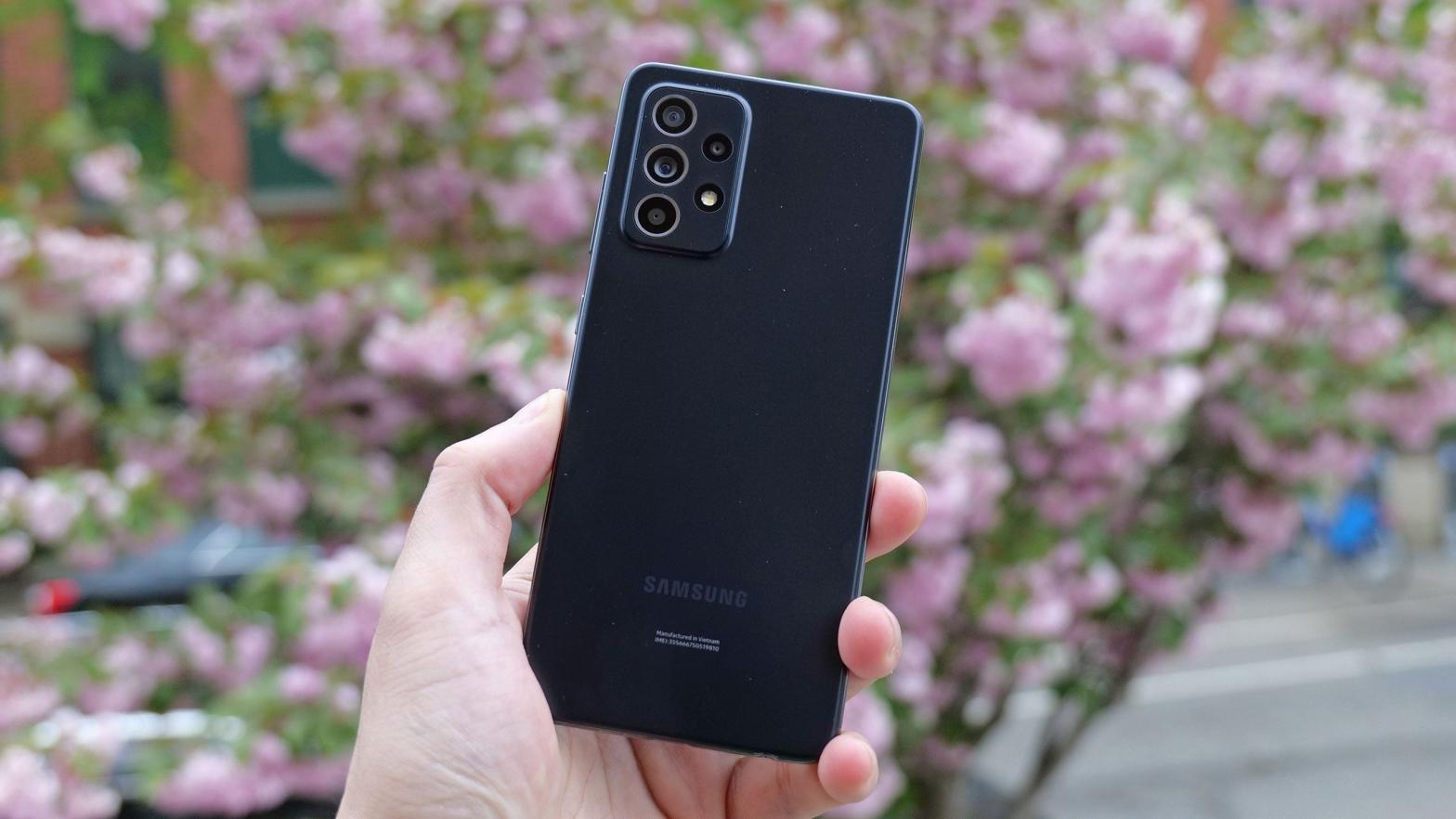 New leaks suggest the upcoming Galaxy A33 will feature a similar design to the Galaxy A52 (above), but will lack headphone jack, which has been a standard feature on Samsung's previous budget phones.  (Photo: Sam Rutherford)