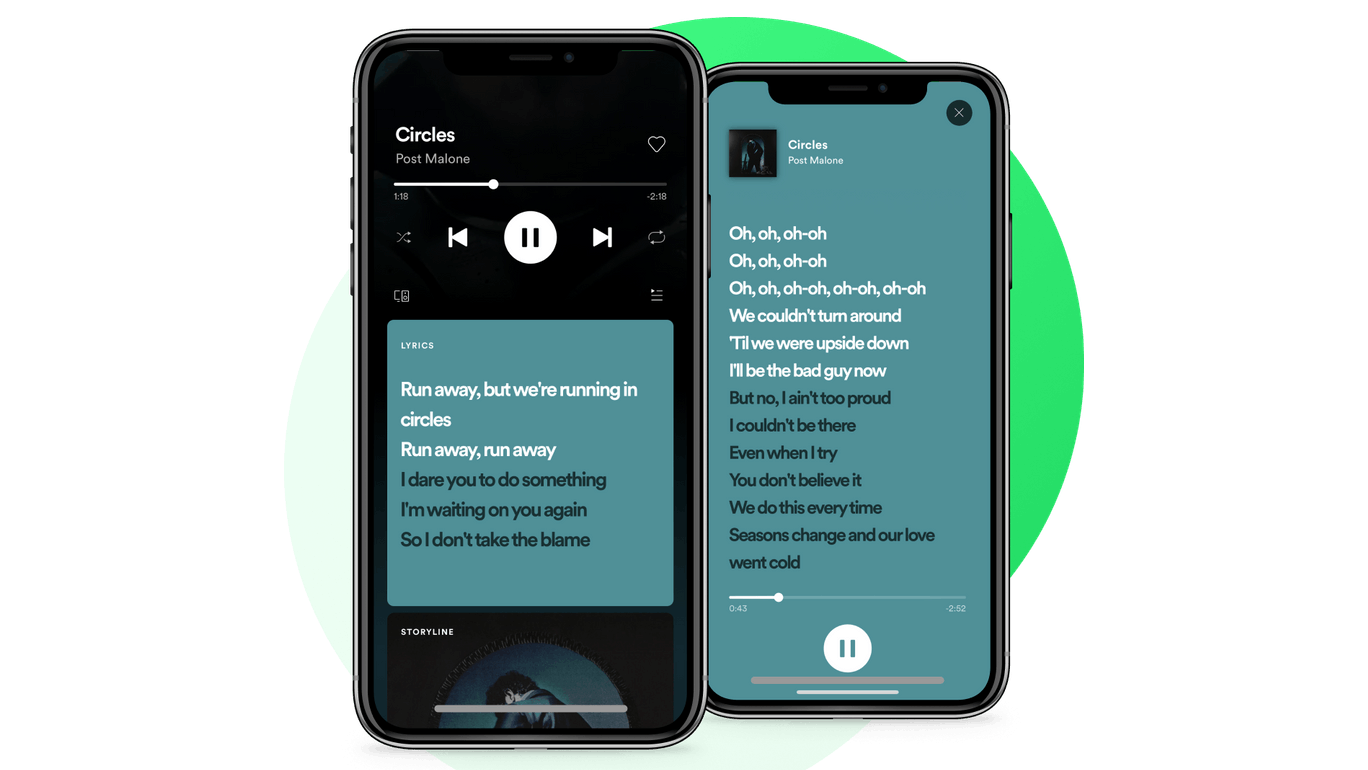 A glimpse at the Spotify lyrics feature from its partner, Musixmatch.  (Image: Spotify / Musixmatch)