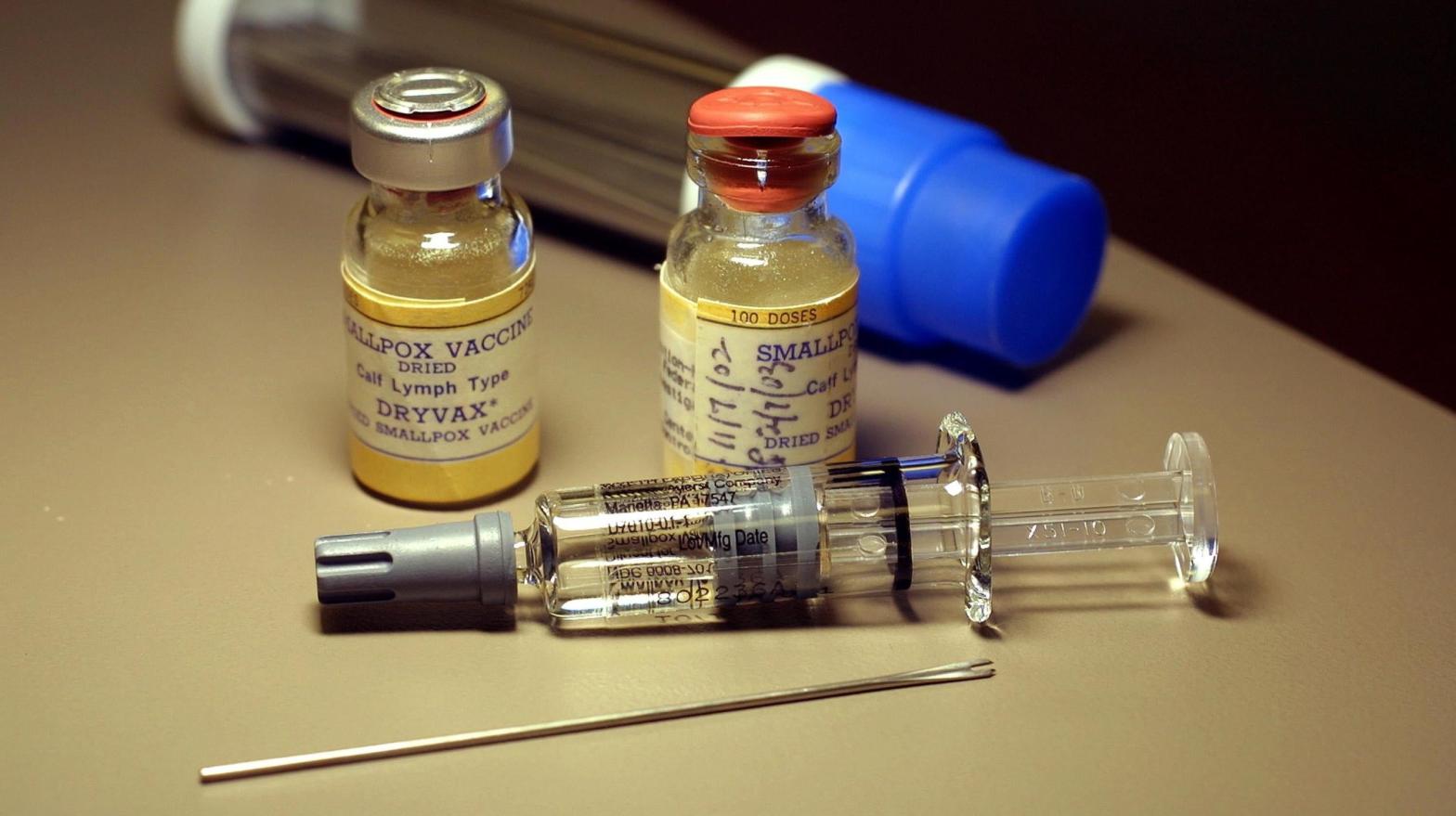 Vials of smallpox vaccine sit on a counter before a vaccination December 16, 2002 at Mid-Florida Biologicals in Altamonte Springs, Florida (Photo: Chris Livingston, Getty Images)