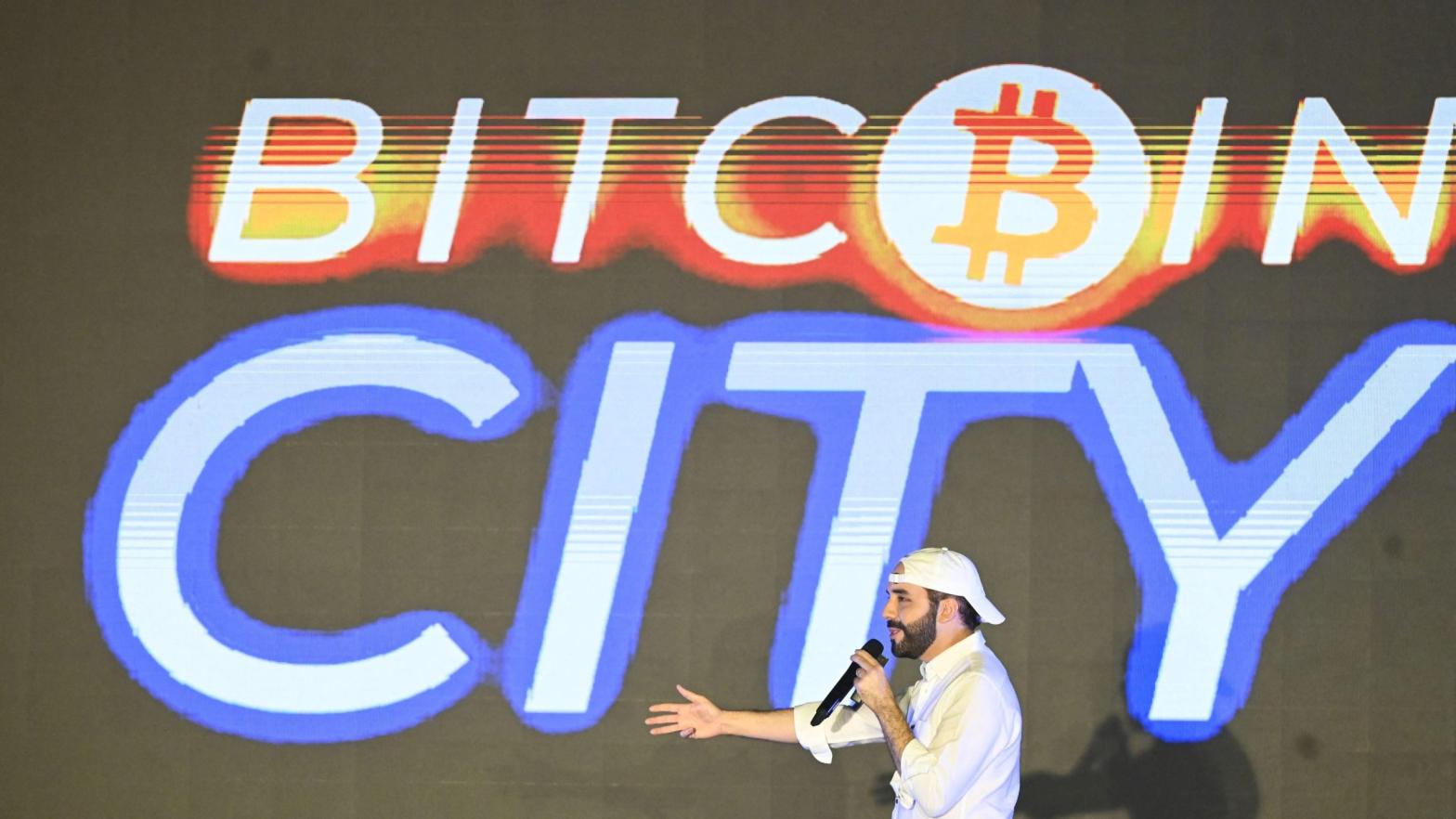 The president of El Salvador, Nayib Bukele, gestures during his speech at the closing ceremony of the Latin Bitcoin Conference at Mizata Beach on November 20, 2021.  (Photo: Marvin Recinos / AFP, Getty Images)