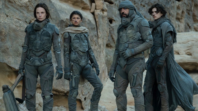Lady Jessica, Chani, Stilgar, and Paul will eventually return in Dune Part Two. (Image: Warner Bros.)