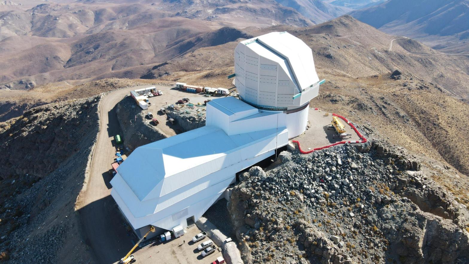 A drone photo shows the Vera Rubin Observatory under construction in Chile in July 2021. (Photo: Rubin Obs/NSF/AURA)