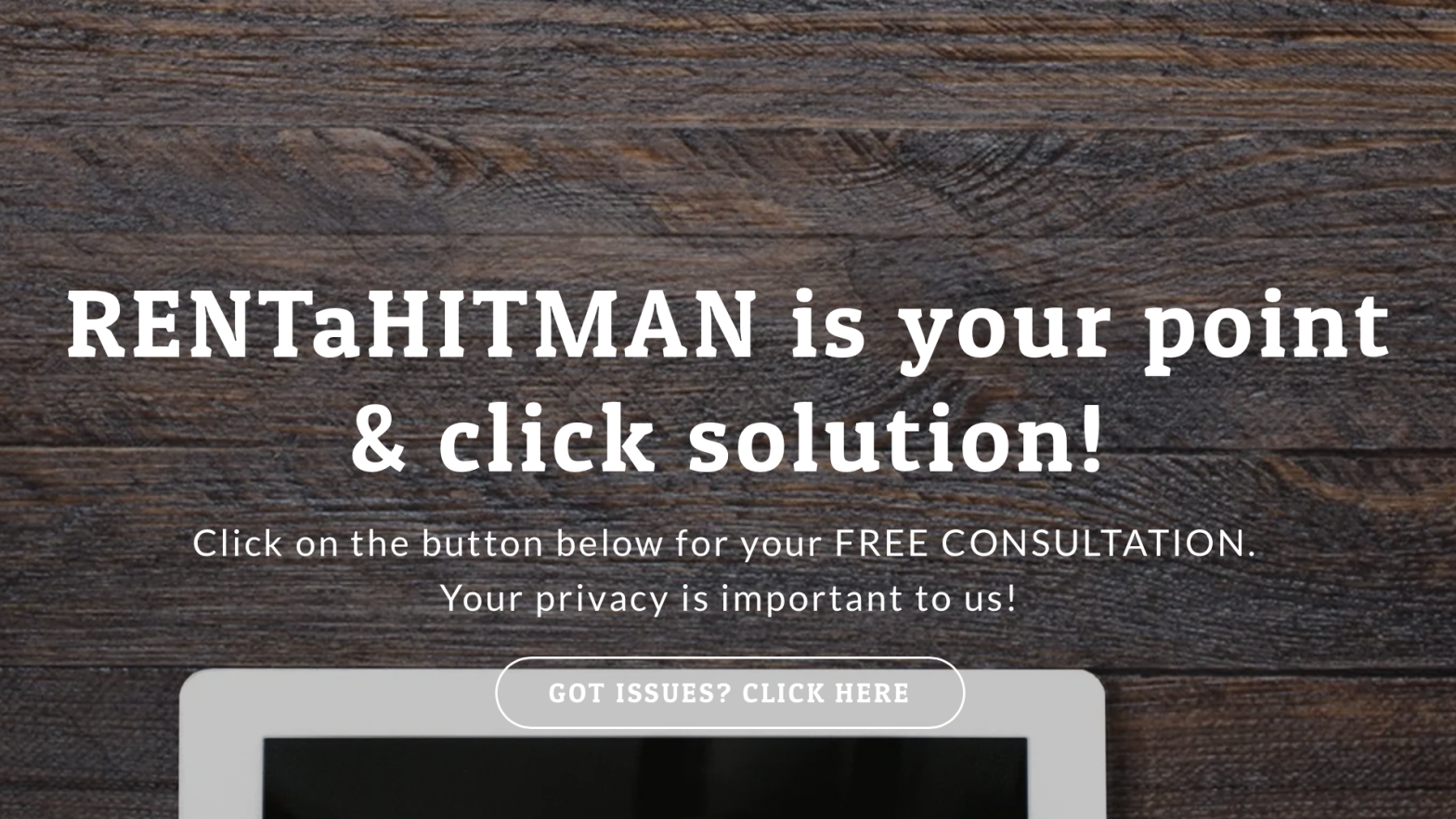 The very real RentAHitman.com website. (Screenshot: Jody Serrano / Gizmodo / RentAHitMan.com)