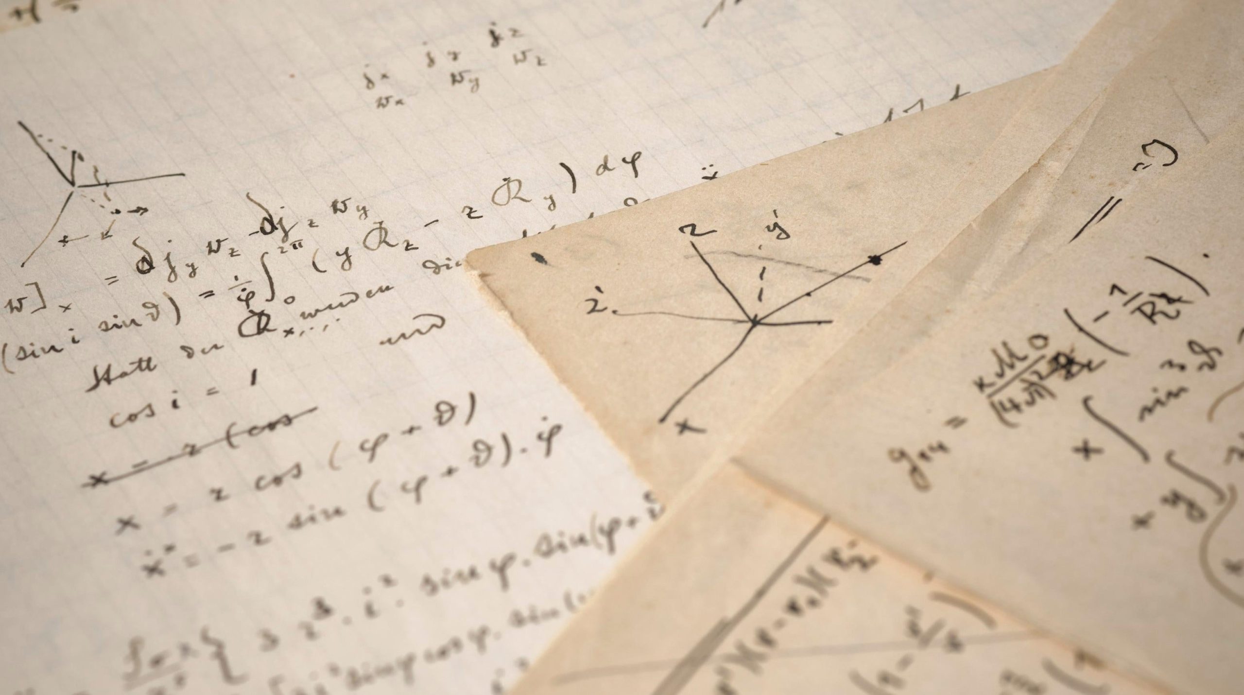 Several of the pages from the Einstein-Besso manuscript. (Photo: Christie’s Images LTD. 2021)