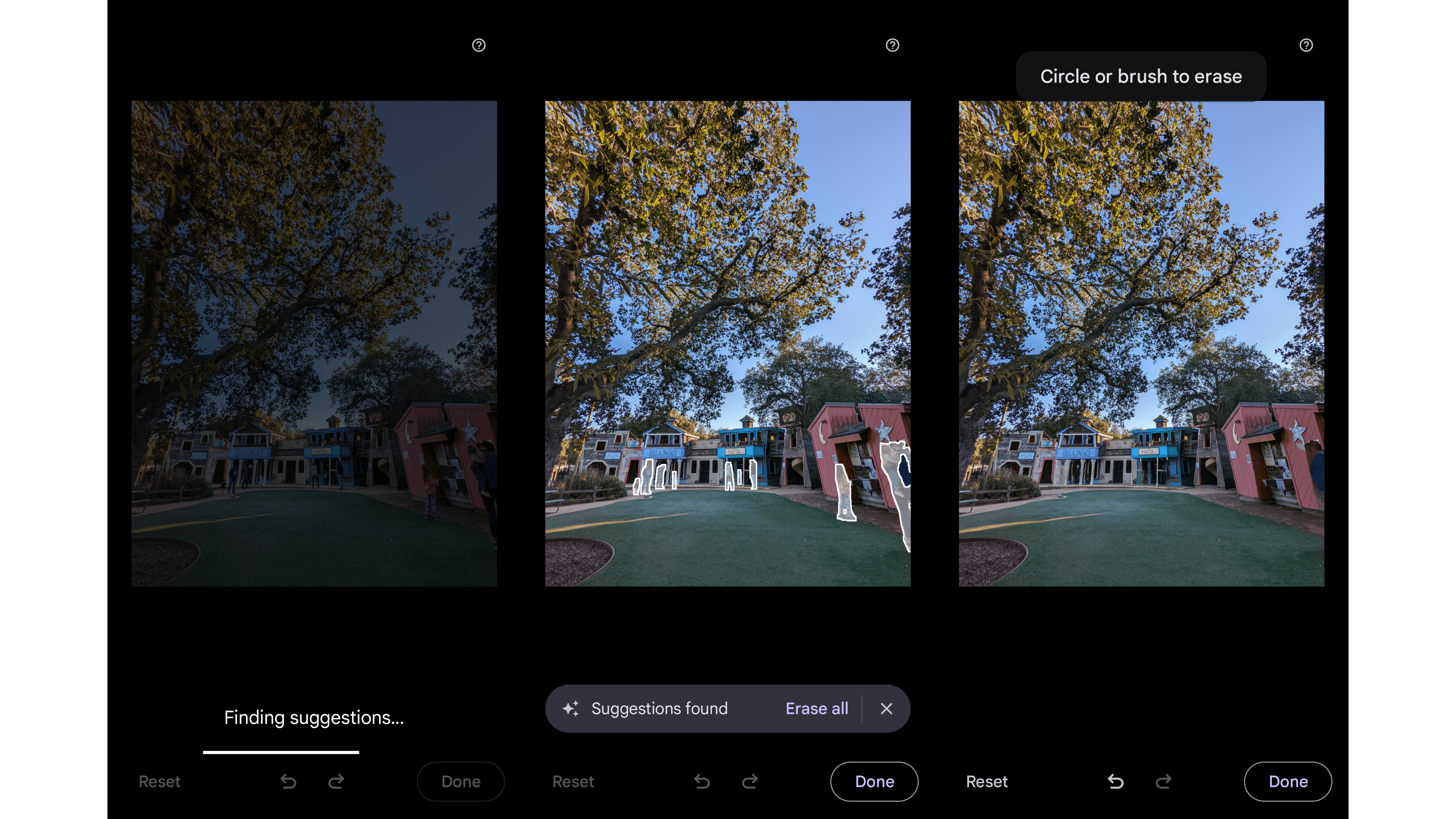 Sometimes, Google Photos will know exactly where to put the Magic Eraser to make your image look pristine.  (Image: Florence Ion / Gizmodo)