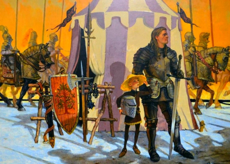 Cover art from a deluxe illustrated edition of 2015 A Knight of the Seven Kingdoms. Art by Gary Gianni (Image: Subterranean Press)