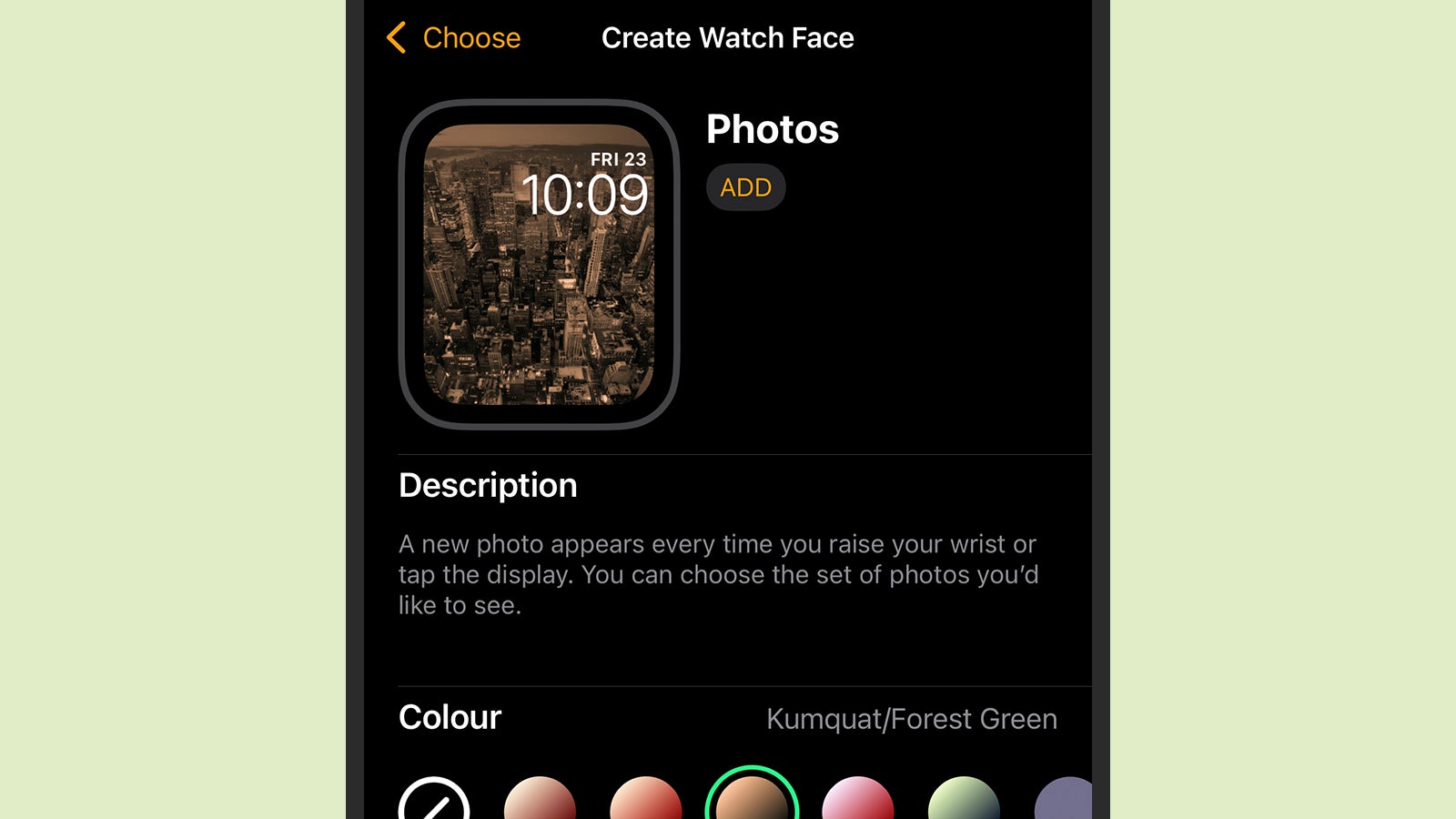 Choose up to 24 photos from your gallery. (Screenshot: iOS)