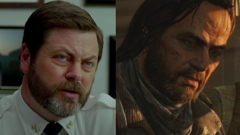 Nick Offerman as Deputy Chief Hardy in 21 Jump Street, Bill in The Last of Us. (Image: Columbia, MGM, Naughty Dog)