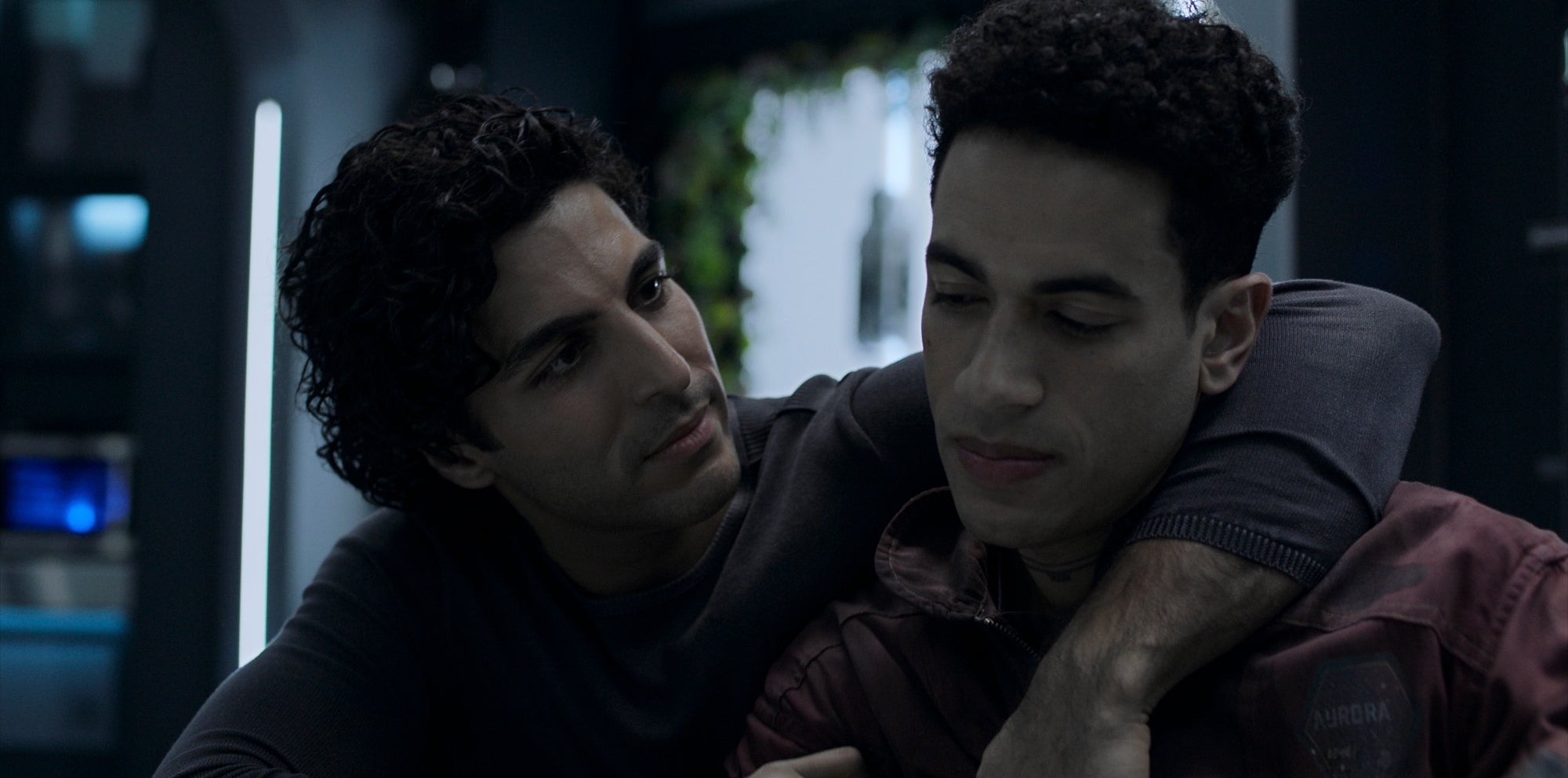 Marco and Filip (Jasai Chase Owens) share a rare tender moment during season five. (Image: Amazon Studios)