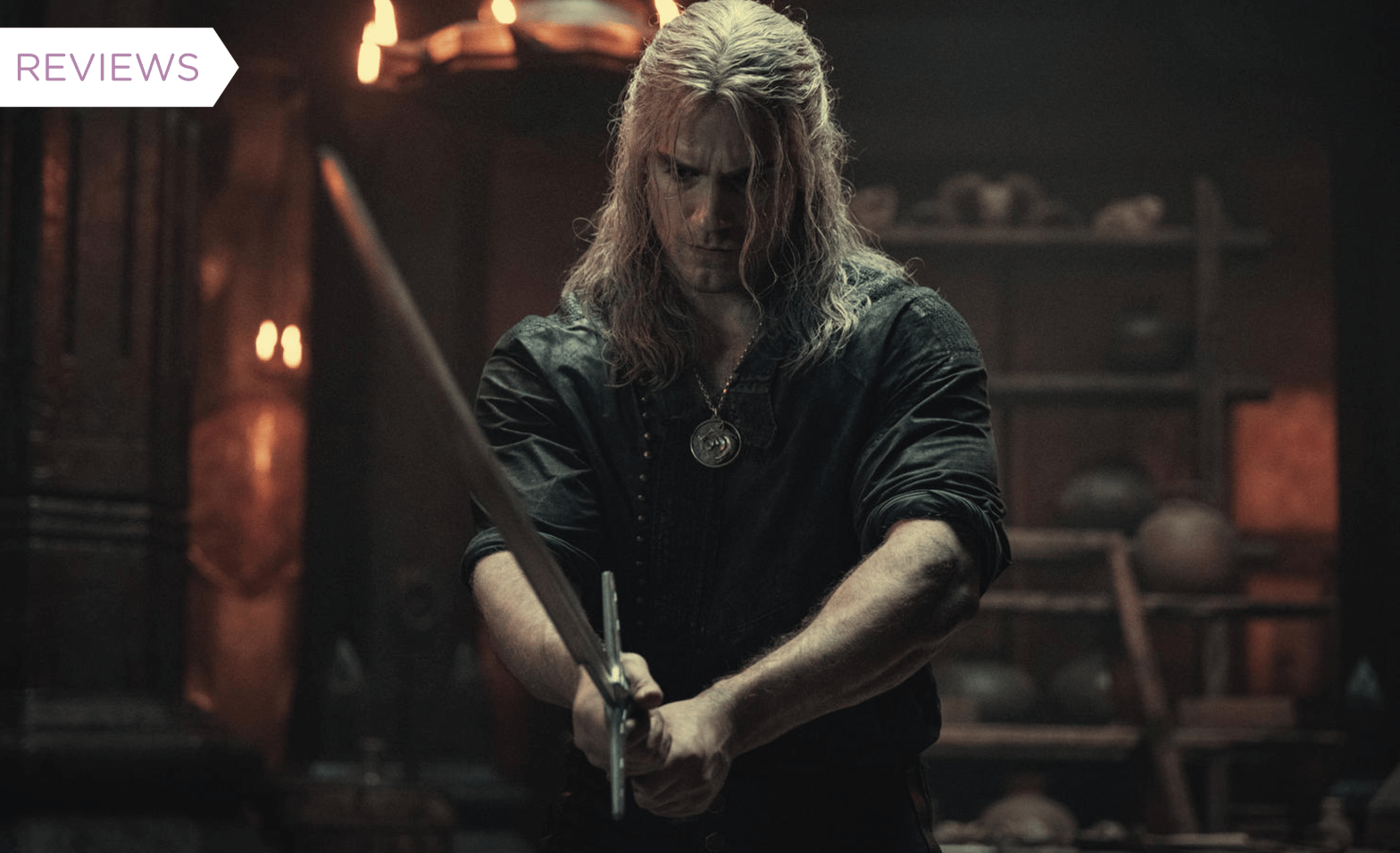 Watch it, Geralt, you'll have someone's eye out with that. (Image: Jay Maidment/Netflix)