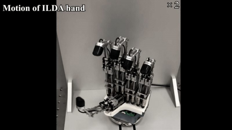Some of the many motions the new robotic hand is capable of making.  (Gif: U. Kim et al., 2021/Gizmodo)
