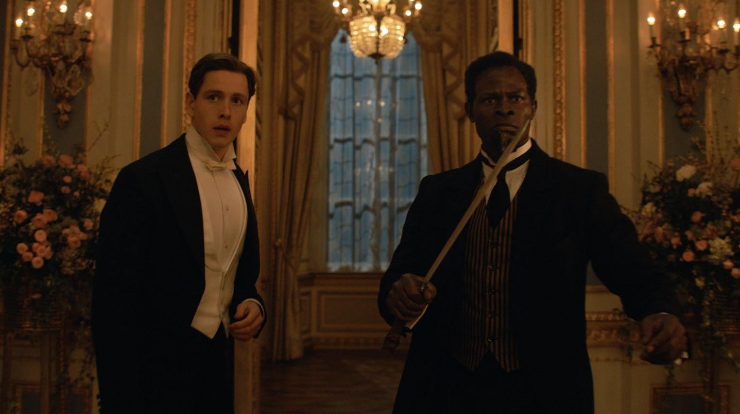 Harris Dickinson and Djimon Hounsou get ready to battle in The King's Man. (Image: 20th Century Studios)